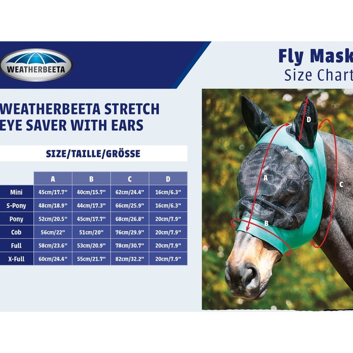 2023 Weatherbeeta Stretch Eye Saver With Ears 1002939 - Seahorse